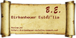 Birkenheuer Eulália névjegykártya